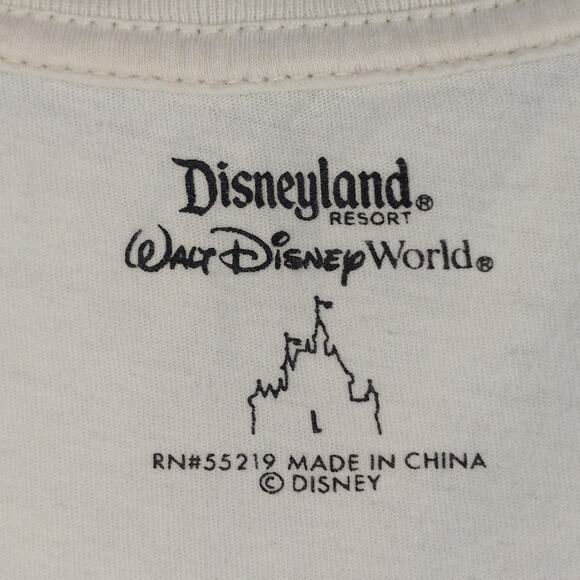 Disney Tinker Bell Womens L Sketch Stripe Graphic Tee Shirt Peter Pan Fairies - Picture 4 of 12